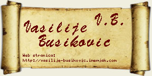 Vasilije Bušiković vizit kartica